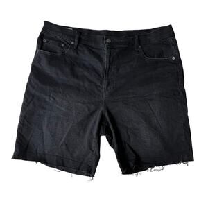 Gap Women's High Rise Bermuda Denim Jean Short Black Distressed | Size 20 / 35 R